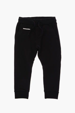 Brushed Cotton Joggers with Printed Contrasting Logo