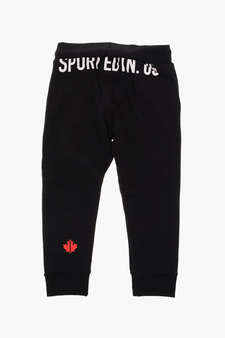 Brushed Cotton Joggers with Printed Contrasting Logo