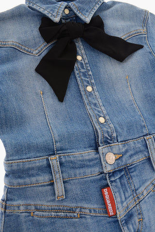 Denim Shirtdress with bow Detail