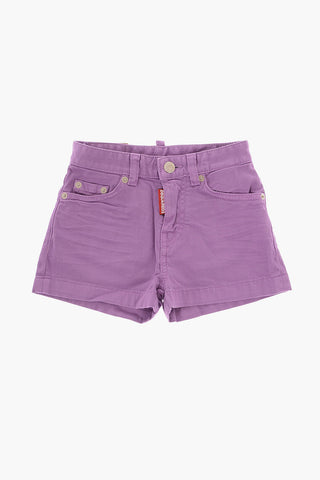 Shorts in Cotone Stretch a Tinta Unita