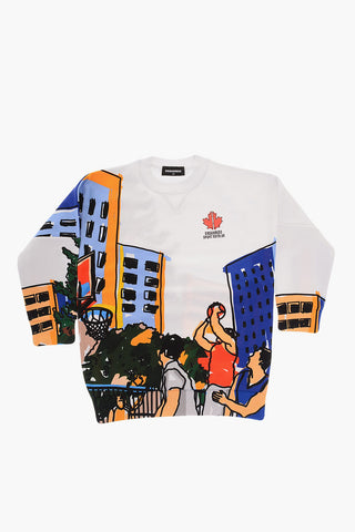 Printed Long Sleeve Sweat Dress