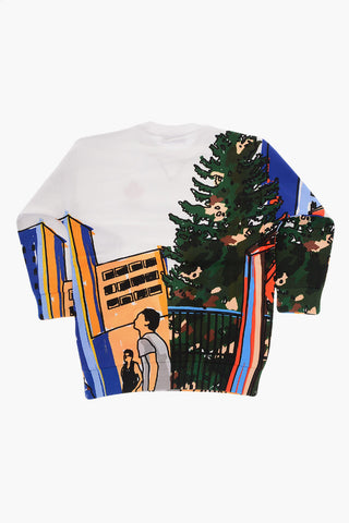 Printed Long Sleeve Sweat Dress