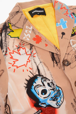 All-Over Printed 3-Buttons Blazer