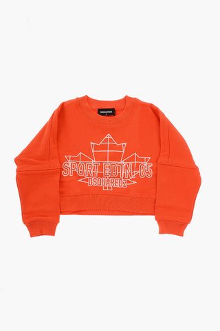 Front Printed Brushed Cotton Crew-neck Sweatshirt