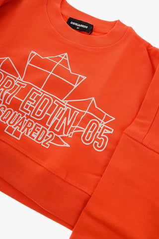 Front Printed Brushed Cotton Crew-neck Sweatshirt