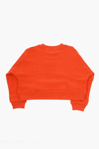 Front Printed Brushed Cotton Crew-neck Sweatshirt
