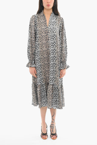 Vestito A Maniche Lunghe CLAIRE Con Stampa Animalier