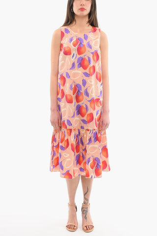 Vestito Maxi Stampato Senza Maniche