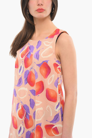 Vestito Maxi Stampato Senza Maniche