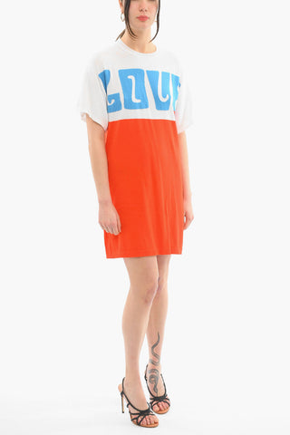 LOVE Vestito T-shirt in Maglina di Cotone con Logo