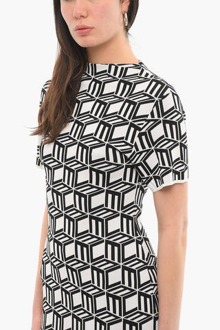 Vestito A Maniche Corte Elasticizzato Monogram