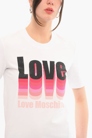LOVE T-shirt Dress with Rhinestoned Logo