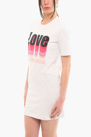 LOVE T-shirt Dress with Rhinestoned Logo
