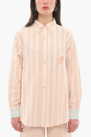 Camicia A Maniche Lunghe Con taschino E Logo Ricamato