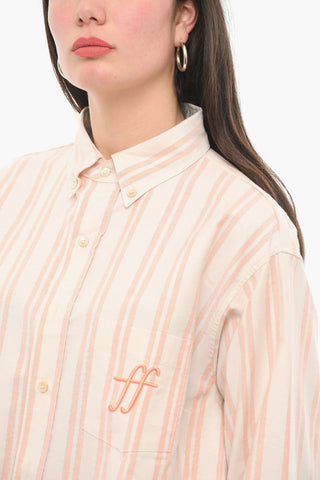 Camicia A Maniche Lunghe Con taschino E Logo Ricamato