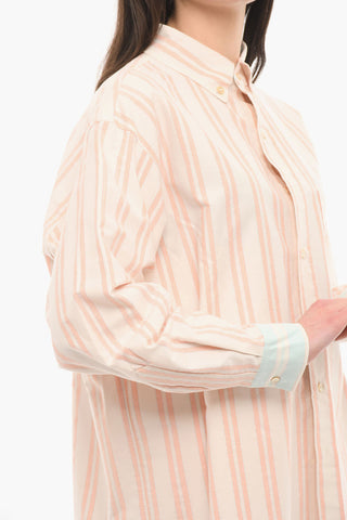 Camicia A Maniche Lunghe Con taschino E Logo Ricamato