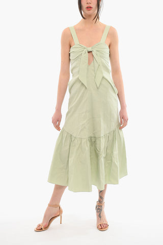 Sleeveless Linen Blend Maxi dress With Ribbon
