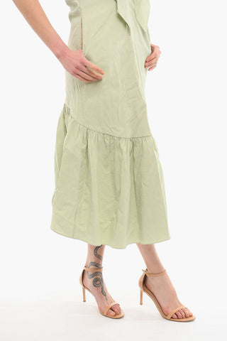 Sleeveless Linen Blend Maxi dress With Ribbon