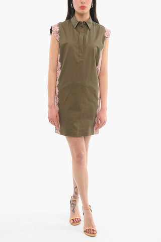 LOVE Cotton-poplin Sleeveless Dress with Floral Print