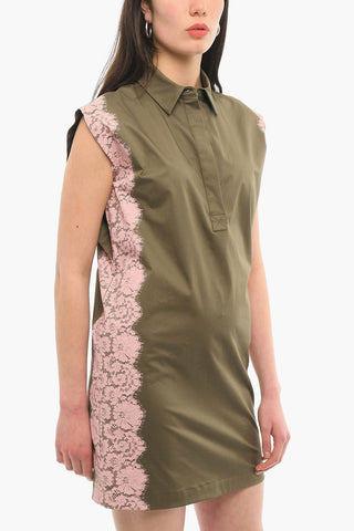 LOVE Cotton-poplin Sleeveless Dress with Floral Print