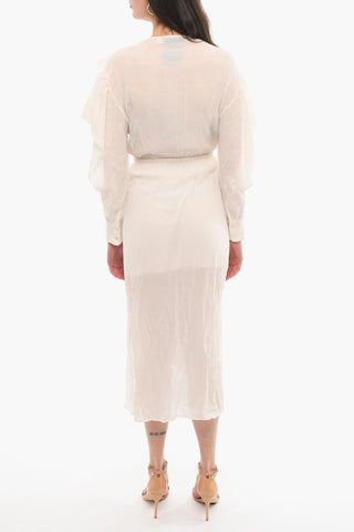 Semi-sheered Longuette Dress with Cut-out Detailing