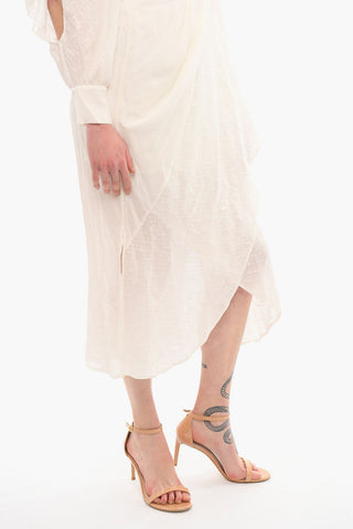 Semi-sheered Longuette Dress with Cut-out Detailing