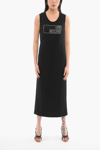 LOVE Logo Print Sleeveless Maxi dress