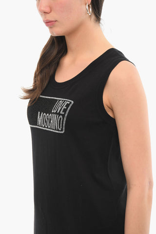 LOVE Logo Print Sleeveless Maxi dress