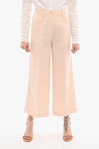 Pantaloni A Vita Alta Con Vita Elasticizzata