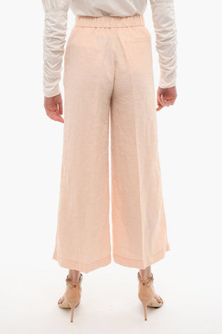 Pantaloni A Vita Alta Con Vita Elasticizzata