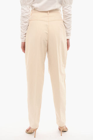 Pleated Jeans With Contrasting Seams