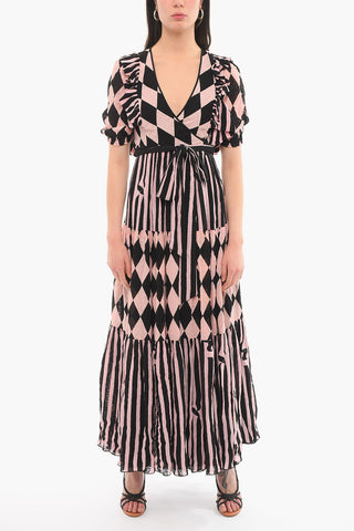 Puffed Sleeves Printed BELLEROSE Maxi Dress