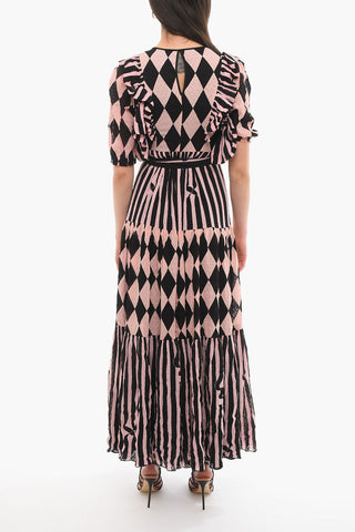 Puffed Sleeves Printed BELLEROSE Maxi Dress