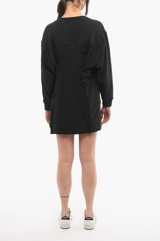Brushed-cotton Sweatshirt Dress with Button Detail