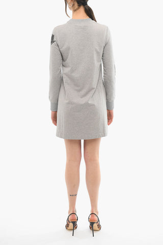 LOVE Printed Crewneck Brushed Cotton Dress