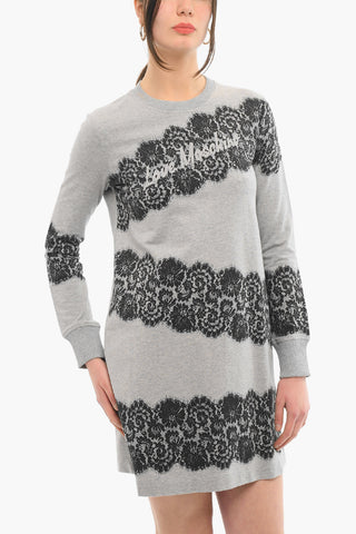 LOVE Printed Crewneck Brushed Cotton Dress