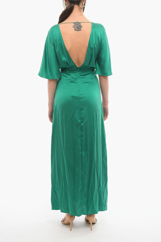 Vestito Maxi Con Maniche A Campana CILLA In Seta Con Scollo A V