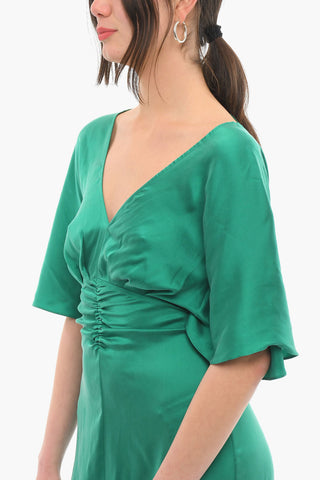 Vestito Maxi Con Maniche A Campana CILLA In Seta Con Scollo A V