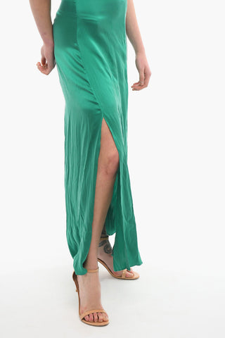 Vestito Maxi Con Maniche A Campana CILLA In Seta Con Scollo A V