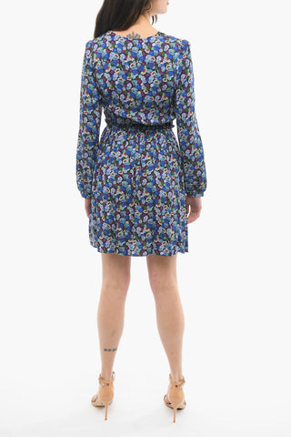V Neck Floral print Long Sleeved Dress
