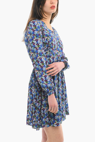 V Neck Floral print Long Sleeved Dress