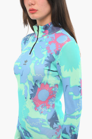 Jersey Long-sleeved Dress with Abstract Print