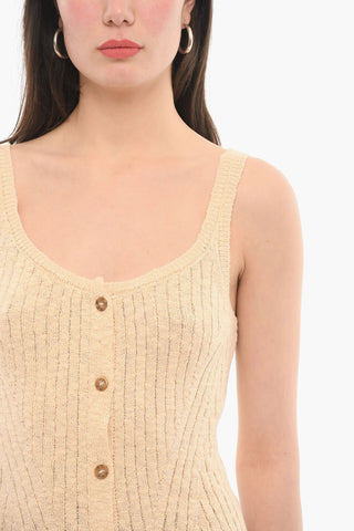 Buttoned Ribbed ORIANNE Top