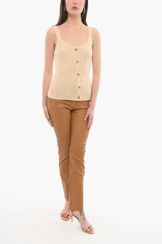 Buttoned Ribbed ORIANNE Top