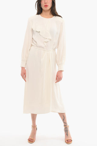 Vestito Lungo con Dettaglio Volant