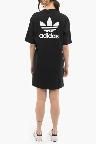 Vestito T-shirt in Cotone con Logo Ricamato