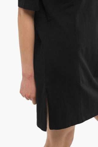 Vestito T-shirt in Cotone con Logo Ricamato