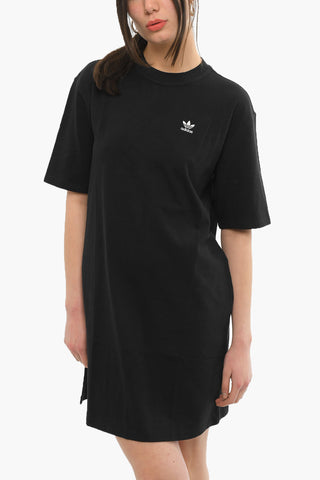 Vestito T-shirt in Cotone con Logo Ricamato