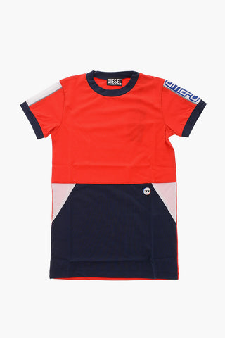 Two-Tone DAVIRI Tee Dress with Logo at the Sleeve