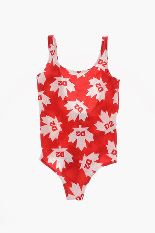 Costume da Bagno Intero con Logo Stampato All-Over